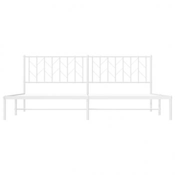 Bettgestell mit Kopfteil Metall Weiß 200x200 cm