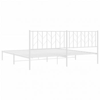 Bettgestell mit Kopfteil Metall Weiß 200x200 cm
