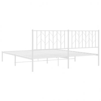 Bettgestell mit Kopfteil Metall Weiß 183x213 cm