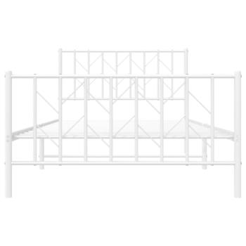 Bettgestell mit Kopf- und Fußteil Metall Weiß 107x203 cm