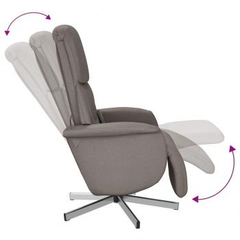 Massagesessel mit Fußteil Taupe Stoff