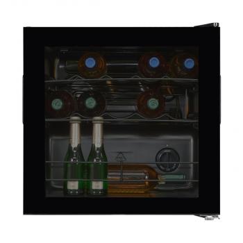 ARDEBO.de Exquisit WS1-12-GTE-030G Stand Weinkühlschrank, 48 cm breit, 14 Standardweinflaschen, Türanschlag wechselbar, Temperatureinstellung, schwarz (PV)