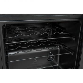 Exquisit WS1-12-GTE-030G Stand Weinkühlschrank, 48 cm breit, 14 Standardweinflaschen, Türanschlag wechselbar, Temperatureinstellung, schwarz (PV)