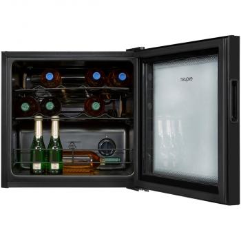 Exquisit WS1-12-GTE-030G Stand Weinkühlschrank, 48 cm breit, 14 Standardweinflaschen, Türanschlag wechselbar, Temperatureinstellung, schwarz (PV)