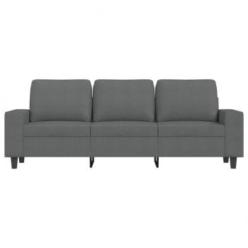 3-Sitzer-Sofa mit Hocker Dunkelgrau 180 cm Stoff