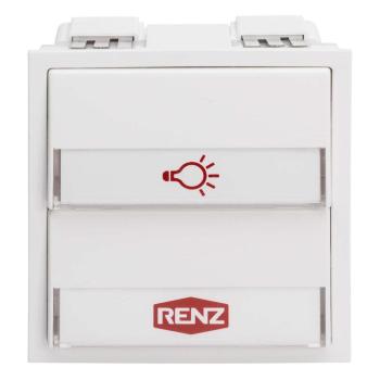 ARDEBO.de Renz 97-9-85274 ws Klingel- und Lichtmodul, 2 Tasten, weiß