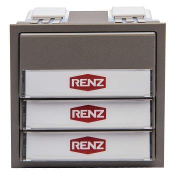 ARDEBO.de Renz 97-9-85271 gr Klingelmodul, 3 Klingeltasten, quarzgrau