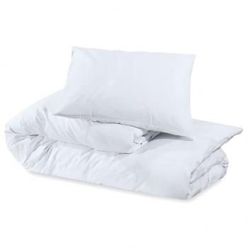 Bettwäsche-Set Weiß 260x240 cm Baumwolle