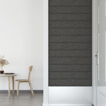 Wandpaneele 12 Stk. Dunkelgrau 90x15 cm Stoff 1,62 m²