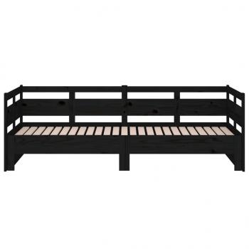 Tagesbett Ausziehbar Schwarz Massivholz Kiefer 2x(90x190) cm