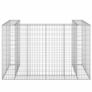 Gabionenwand für Mülltonnen Verzinkter Stahl 180x100x110 cm