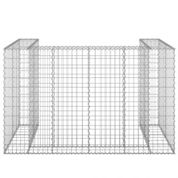 Gabionenwand für Mülltonnen Verzinkter Stahl 180x100x110 cm