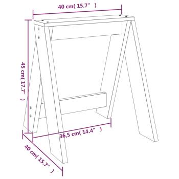 ARDEBO.de - Hocker 2 Stk. 40x40x45 cm Massivholz Kiefer