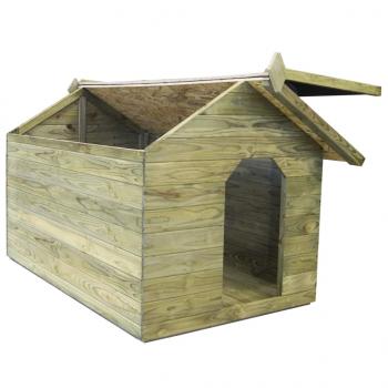 Hundehütte mit öffnendem Dach Imprägniertes Kiefernholz