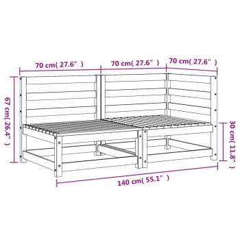 Gartensofa 2-Sitzer Massivholz Kiefer