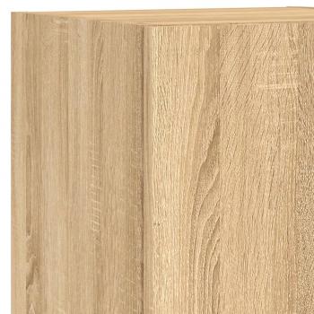 4-tlg. Wohnwand mit LED-Beleuchtung Sonoma-Eiche Holzwerkstoff