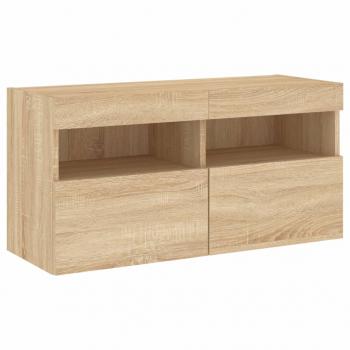 5-tlg. Wohnwand mit LED-Beleuchtung Sonoma-Eiche Holzwerkstoff