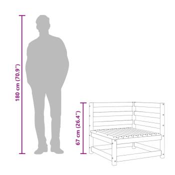 Garten-Ecksofas 2 Stk. 70x70x67 cm Massivholz Douglasie