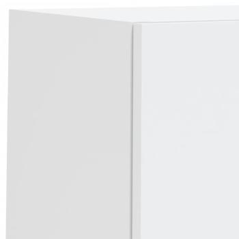 6-tlg. Wohnwand mit LED-Beleuchtung Weiß Holzwerkstoff