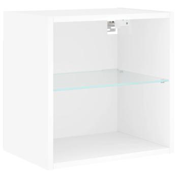 5-tlg. Wohnwand mit LED-Beleuchtung Weiß Holzwerkstoff