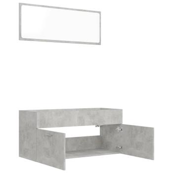 2-tlg. Badmöbel-Set Betongrau Holzwerkstoff