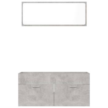 2-tlg. Badmöbel-Set Betongrau Holzwerkstoff