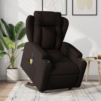 ARDEBO.de - Elektrischer Massagesessel mit Aufstehhilfe Dunkelbraun Stoff