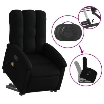 Massagesessel mit Aufstehhilfe Schwarz Stoff