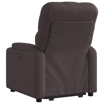 Relaxsessel mit Aufstehhilfe Elektrisch Dunkelbraun Stoff
