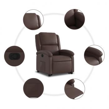 Relaxsessel mit Aufstehhilfe Braun Kunstleder