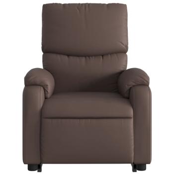 Relaxsessel mit Aufstehhilfe Braun Kunstleder