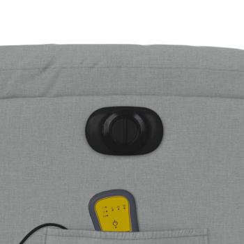 Elektrischer Massagesessel mit Aufstehhilfe Hellgrau Stoff