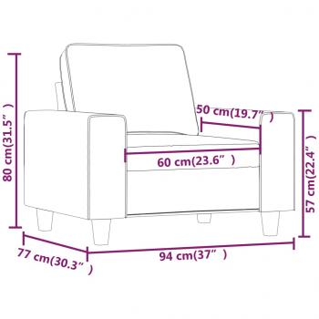 Sessel Braun 60 cm Stoff
