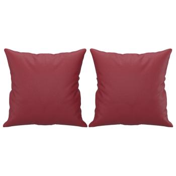 2-Sitzer-Sofa mit Zierkissen Weinrot 120 cm Kunstleder