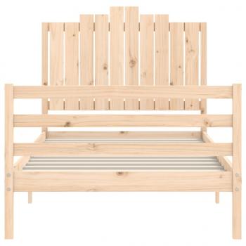 Massivholzbett mit Kopfteil 100x200 cm