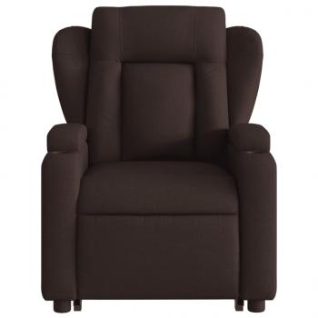 Massagesessel mit Aufstehhilfe Dunkelbraun Stoff