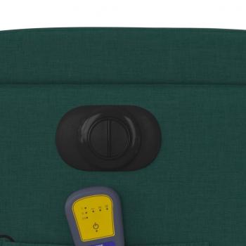 Elektrischer Massagesessel mit Aufstehhilfe Dunkelgrün Stoff