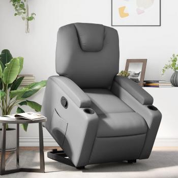 ARDEBO.de - Relaxsessel mit Aufstehhilfe Grau Kunstleder