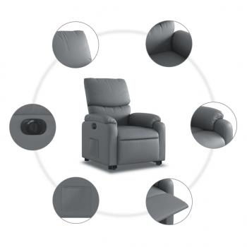 Relaxsessel mit Aufstehhilfe Elektrisch Grau Kunstleder