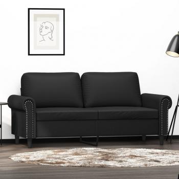 ARDEBO.de - 2-Sitzer-Sofa Schwarz 140 cm Kunstleder