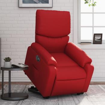 ARDEBO.de - Relaxsessel mit Aufstehhilfe Elektrisch Rot Kunstleder