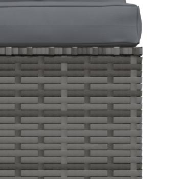 4-tlg. Garten-Lounge-Set mit Kissen Grau Poly Rattan