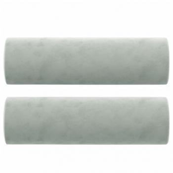 2-Sitzer-Sofa mit Zierkissen Hellgrau 120 cm Samt