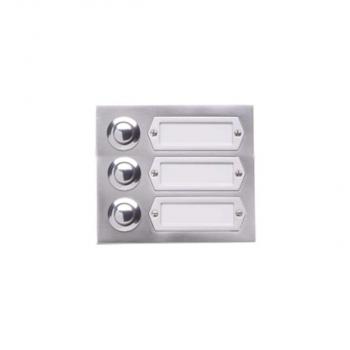 ARDEBO.de Grothe ETA 503 GA Etagenplatte AP Alu silber EV1 3 Klingeltaster/1reihig (0193562)