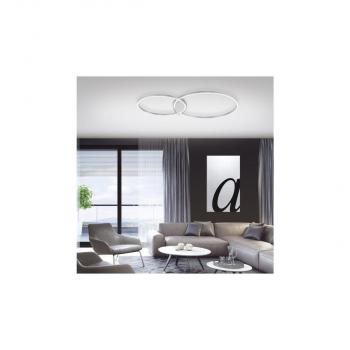 Paul Neuhaus Q-KATE, LED-Deckenleuchte, CCT, modern, dimmbar, Smart Home, 46W, 5520lm, aluminium (6590-95)