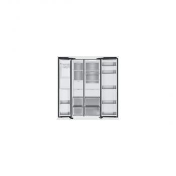 Samsung RS6GA884CB1/EG Stand Side-by-Side Kombination, 91 cm breit, 635L, No Frost+, Eisbereiter, Wasserspender, Festwasseranschluss, WiFi, Premium Black Steel