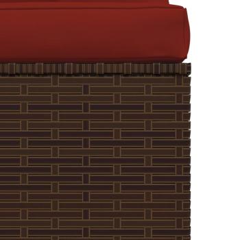 ARDEBO.de - 3-Sitzer-Sofa mit Kissen Braun Poly Rattan