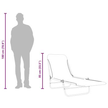Klappbare Sonnenliegen 2 Stk. Stahl und Stoff Grün