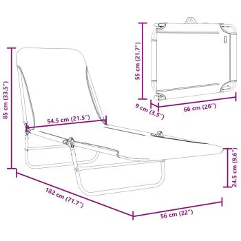 Klappbare Sonnenliegen 2 Stk. Stahl und Stoff Grün