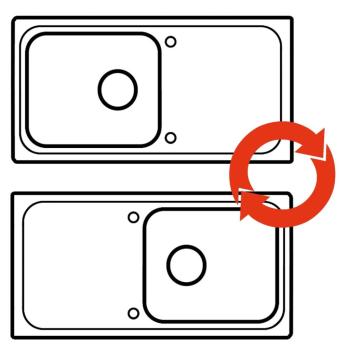 Granitspüle mit Abtropffläche Reversibel Weiß